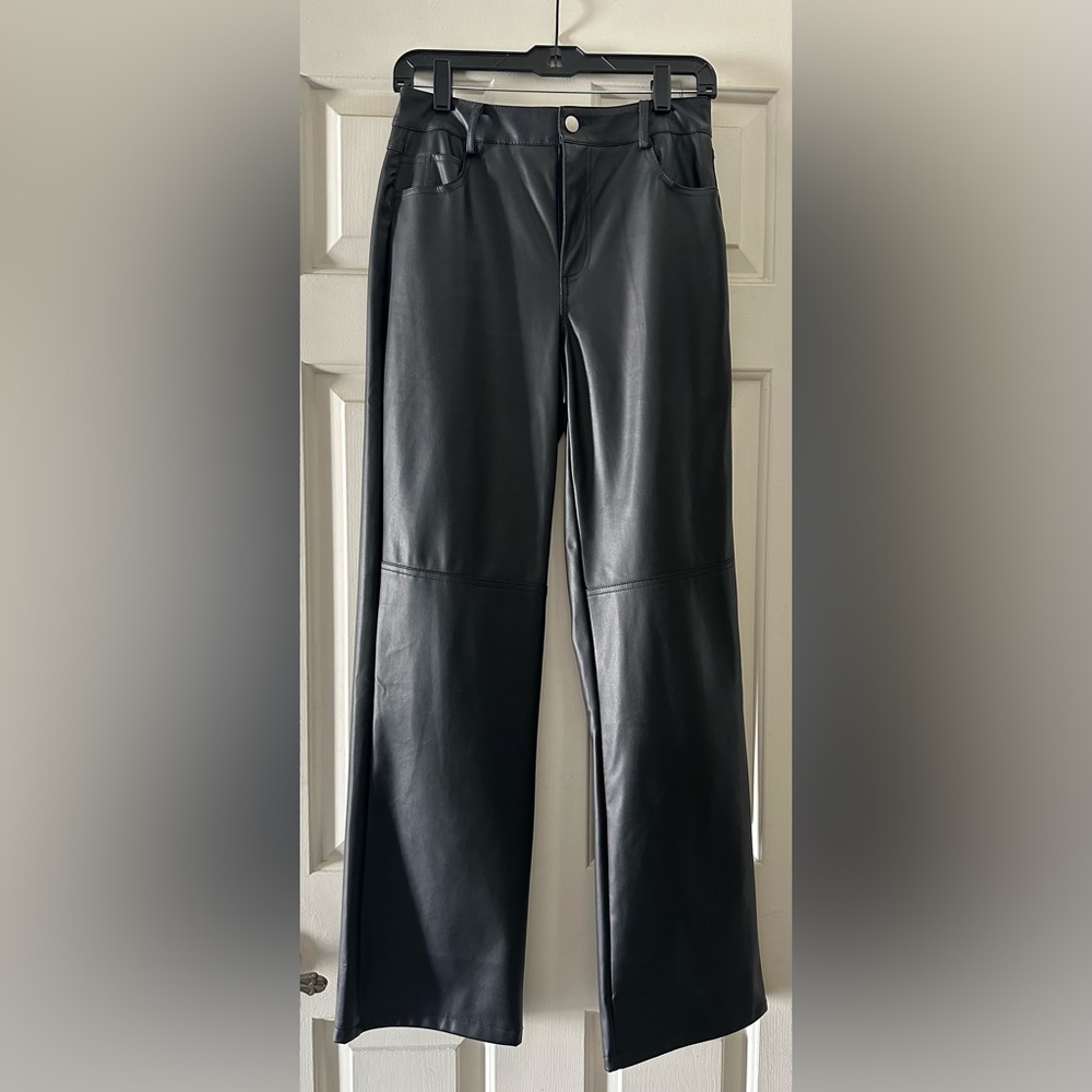Black Faux Leather Pants